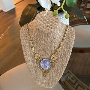 💜💜KIRKS FOLLY DREAM ANGEL LAVENDER CAMEO NECKLACE!💜💜